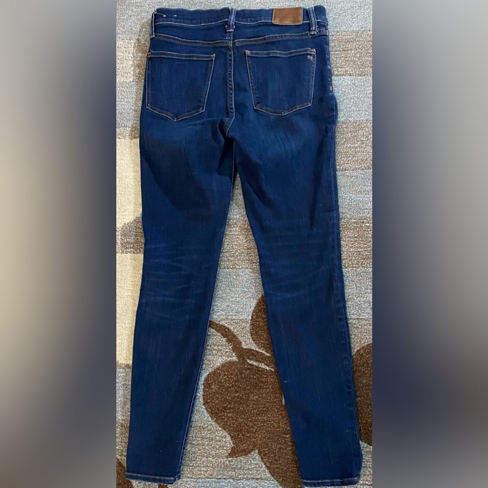 Madewell 9” High-Rise Skinny Jeans Dark Blue Wash - Picture 4 of 7